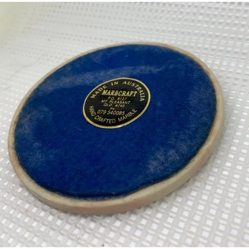 Marbcraft Coaster Handcrafted Marble Etched Kangaroo Souvenir Vintage Outback.